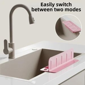 ZYJC Anti-splash Kitchen Water Baffle Reusable Creative Sink Storage Rack Easy Cleaning with Suction Cup Base Soap Sponge Shelf Household