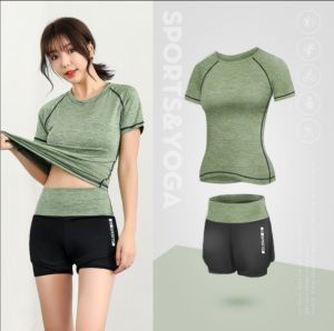 [SG Seller] Women High Waist Pants and T Shirts | 2 Pieces Suit | Suitable For Yoga Gym Jogging and Running etc. | Seamless and Ultra Stretch Material