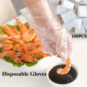 100 Pairs Disposable Gloves Independent Package Gloves Kitchen Cooking Food Plastic PE Gloves