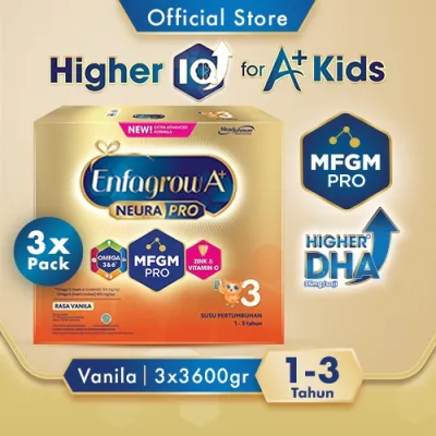 Enfagrow A+ 3 Susu Formula 1-3 Tahun Rasa Vanila 3600gr x3