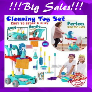 Ready Stock Kids Pretend toys Cleaning Toys Set Pretend Play Toys for Kids Girl Boy to Develop Habits education Toy