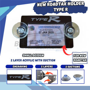 TYPE Roadtax Holder Acrylic Color With Suction Cup 2024 Version New Size 1pcs