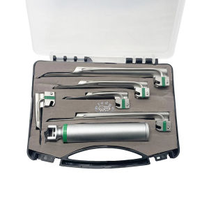 2025Professional Cat DogOptical Fiber Laryngeal Mirrors 5 Blade Right Side Laryngoscopy Animal Anesthesia Laryngoscope