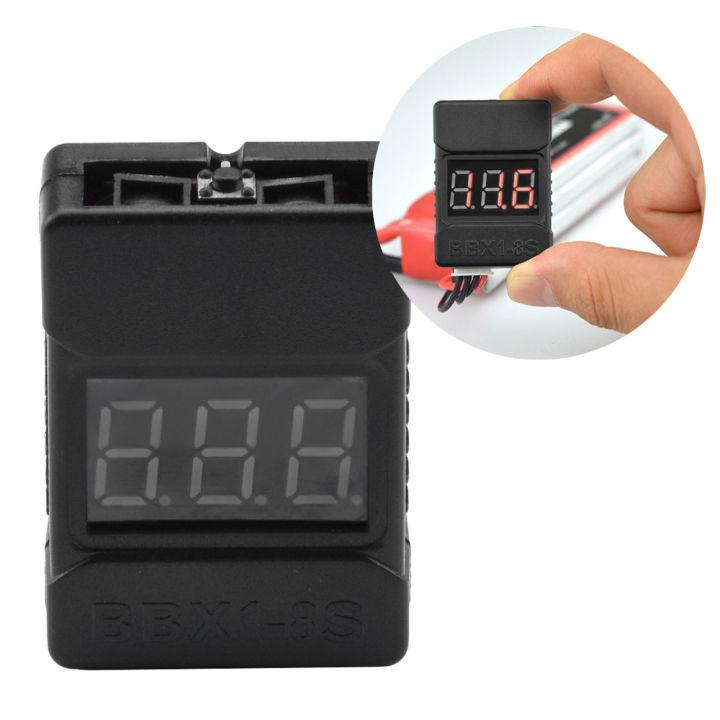 Tester Batteria QWinOut BX100 1-8S LiPo – Allarme Buzzer Con Doppio Altoparlante E LED, Regolabile 2.7-3.8V - 3