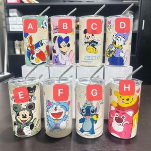 Cốc giữ nhiệt Iced Americano Hoạt Hình Ly giữ nhiệt inox 304 hình trụ 600ml Tặng Túi Ống hút Sticker 2D  Giữ nhiệt 8-12 tiếng