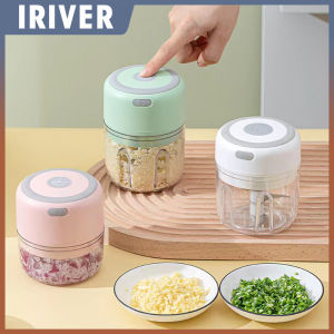 IRIVER White/Pink 100/250mL Mini Electric Garlic Chopper USB Charging Ginger Masher Machine Sturdy Durable Chili Vegetable Crusher Kitchen Tool