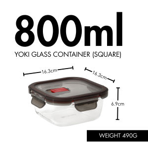 Fukuro Airtight Glass Food Container | Made with Yoki Borosilicate Glass (Square)