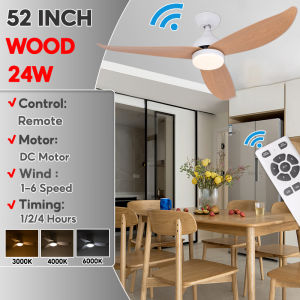 Ceiling Fan DC Motor 36“ With Led Light 3-Color Remote Control For HDB low ceiling