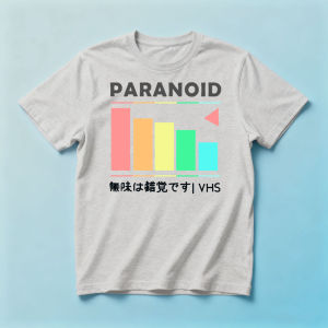 Simple Neon Color Bar Chart Paranoid Typography Tee Men Cotton Crew Neck  Shirt City Daily Hangout Lightweight Casual Wear