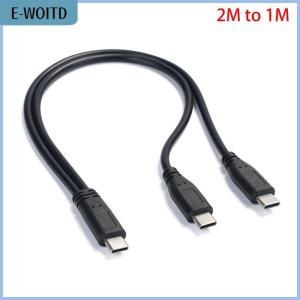 【E-WOITD】 USB C Cable Splitter Type C 1 To 2 Extension Cable Wire For PC Phone Tablet 15W 3A Power Adapter Cord Charging Converter Line