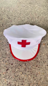 White Nurse Cap 58cm Head Circumference Household Prop Supplies for Adults Female Male Costume Prop