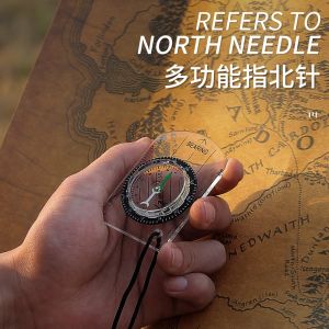 Chill Journey Portable Compass Multifunctional Scale Ruler Map Ruler Camping Tool EDC SOS