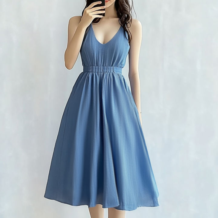 BRANCHÉ Women's Dresses Summer Daily Basic Plain Decent Sleeveless