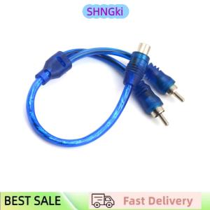 SHNGki 1 RCA Female To 2 Male Splitter Stereo Audio Y Adapter Cable Wire Connector