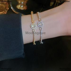 [COD] Modingdue Light Luxury Sparkling Adjustable Zircon Bracelets High Quality Fashion All-match Bangle For Women Wedding Jewelry Birthday Gift