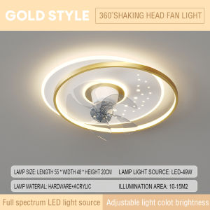 LED Ceiling Fan with Lights Modern Design Geometric Tri Color Dimmable Acrylic Ceiling Light With Remote 360°Rotatable Fan Blades Control for Bedroom Living Room Dining Room Kitchen Cloakroom Decorative Lighting