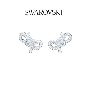 Swarovski Collection Sterling Silver White Sapphire Halo Oval Stud Earrings