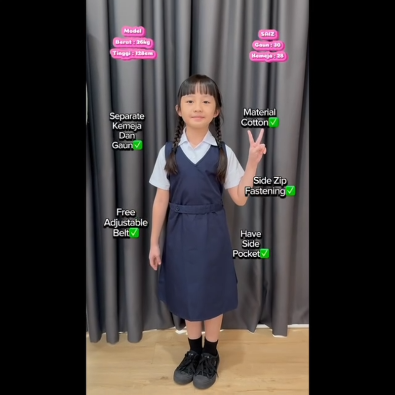 Mu Pinafore Sekolah Dan Kemeja Hawaii/Gaun Sekolah Rendah Dan Sekolah Menengah/Kemeja Sekolah Hawaii/Uniform Sekolah