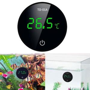 Aquarium LED Thermometer Cordless Chargeble Digital Aquarium Thermometer No Messy Wires Water Temperature Gauges