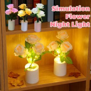 Flower Shape Night Light Simulation Bouquet Light Bedroom Atmosphere Light Creative Birthday Gifts