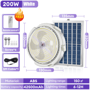 Solar light indoor light 2000W Solar ceiling light solar tricolor light emergency waterproof LED solar light