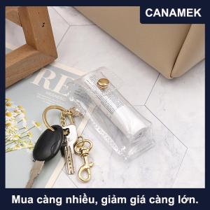 【CANAMEK】 Chapstick Pouch Keychain trong suốt PVC thời trang Son môi chủ cho ngoài trời Lip Balm Son môi dây móc Khóa Phụ Kiện