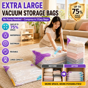 【Dustproof And Moisture-proof】Extra Large Vacuum Compression Bag Home Clothing Storage Bag No Pump Needed For Travel And Home Storage