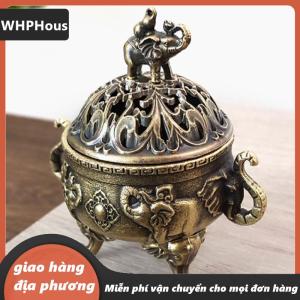 [COD] WHPHous  Giao hàng địa phương【Miễn phí vận chuyển cho mọi đơn hàng—không yêu cầu giá trị đơn hàng tối thiểu】 Voi may mắn hương Burner kim loại sen hương Burner bát hương chủ với xử lý Yoga Thiền trang trí nội thất ancientstyle