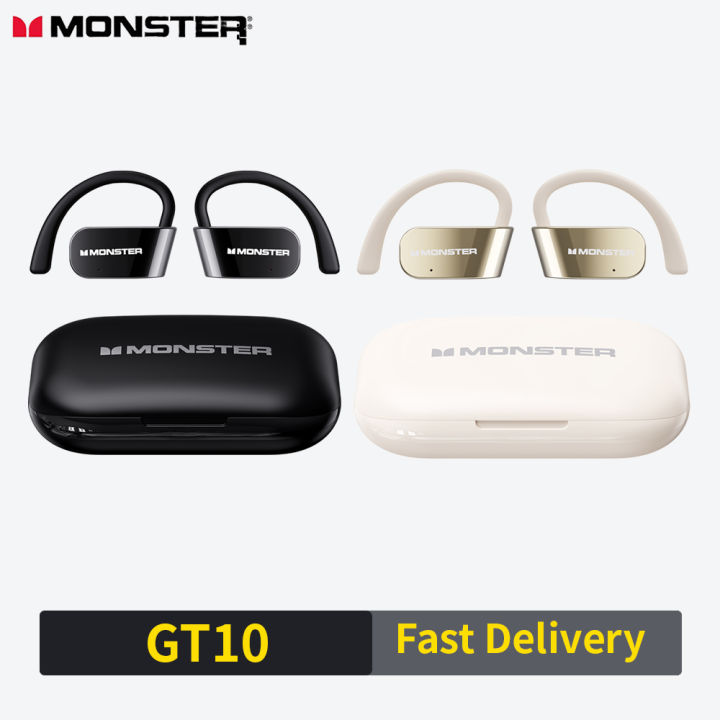 Monster GT10 Wireless Earbuds Bluetooth Headphones 18hrs Play Back Sport  Earphones Over-Ear Buds with Earhooks Built-in Mic Headset for Workout