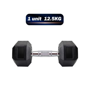 ADSports Commercial Grade 1 Unit 12.5KG Hexagon Dumbbell Rubber Coated With Iron Cast Dumbbell Weight Muscle Training