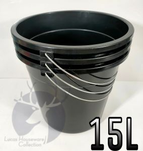 TIBAY BLACK WATER PAIL 15 & 10 LITERS WITH METAL HANDLE / WATER BUCKET / TIMBA / DIRECT FACTORY SALE