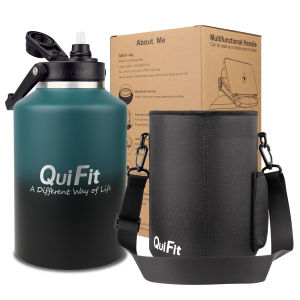 QuiFit Stainless Steel Water Bottle 2000ml/3800ml 304 Vacuum Cup Double Wall Insulation Hot and Cold Thermos Flasks Coffee Drinking Portable Bottle Thermal Cup Mug Water Container Tumbler