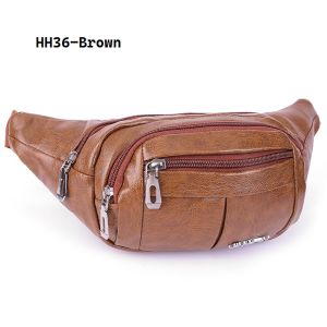Genuine Leather Waist Bag Crossbody Waist Pack with Multiple Compartments for Men & Women