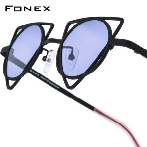 FONEX Titanium Sunglasses Women New in Trendy Fashion Brand Design Vintage Retro Triangle Round Polarized Sun Glasses for Men Japanese Miroored UV400 Y2K Shades 85859