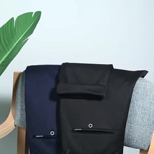 Summer Thin Stretch Slim Fit Casual Pants Men Korean Style Dress Pants Men Wrinkle-Resistant Non-Iron Versatile Black Pants Men Long Pants