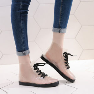 KD โกดังไทย  รองเท้ายาง สีใส รองเท้ากันน้ำ กันลื่น (ใส่เป็นแฟชั่นเก๋ๆ/ใส่กันฝน/ใส่เล่นสงกรานต์)