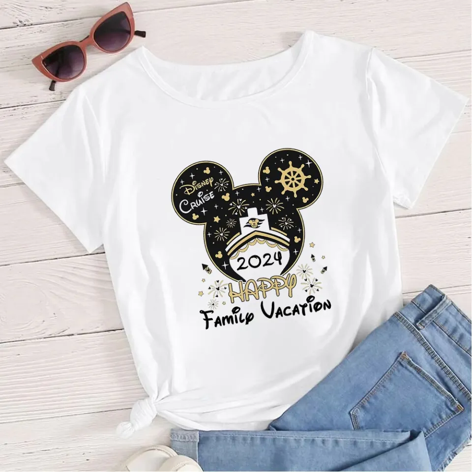 Disneyland Clothes 2024 Minnie Squad Print Cute Fashion Womens T