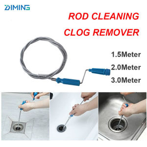 Clog Free Spring Set Spiral Pipe Cleaning Rod Sink Drain Cleaner Clog Remover Sumbat Drain Clog Spring
