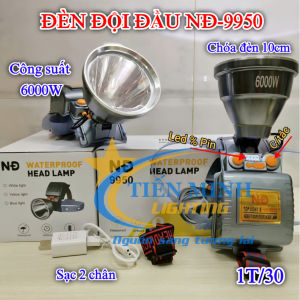 Đèn pin đội đầu siêu sáng công suất lớn NĐ 9110 9000W hoặc NĐ 9950 6000W chống nước chiếu xa