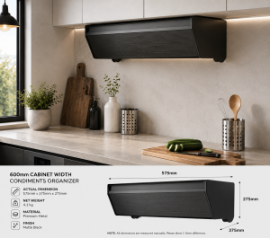 modern minimalist kitchen storage rack  •  industrial style kitchen organizer  •  elegant black kitchen shelf  •  hidden cabinet storage organizer  •  pull down spice rack for kitchen cabinet  •  luxury kitchen wall organizer  •  matte black kitchen stora