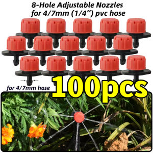 100PCS Adjustable Micro Drip Irrigation System Watering Sprinklers Anti-Clogging Emitter Dripper