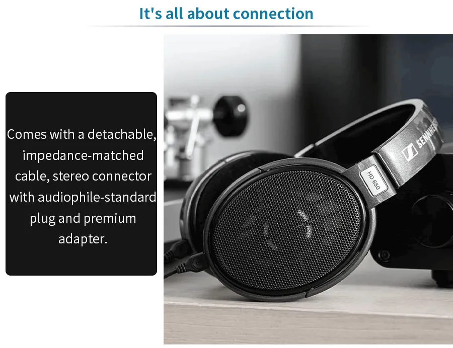 SENNHEISER HD 650 Overear HiFi Headphones Openback Dynamic Wired Headset  Detachable Cable with Adapter