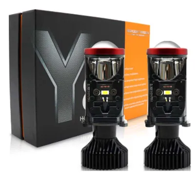 2PCS LAMPU LED MOBIL MOTOR H4 MINI LAMPU Y7D Lampu Led Mobil Dan Motor H4 /Biled/ Mini PJECTOR PROJIE Y7D SUPER BRIGHT 45 Watt