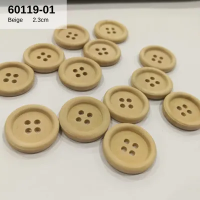 🌸Wooden Premium Button 4 Holes Butang Kayu 4 Lubang Bulat Dark Brown Beige For Craft DIY Sewing Bag (60119)