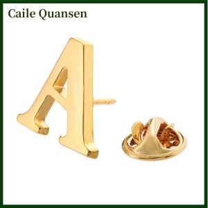 Caile High Quality Classic Style Gold Letter A-Z Metal Brooch Women Mens Lapel Pin Womens Hat Scarf Backpack Badge Jewellery
