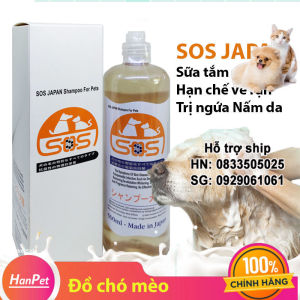 Hanpet - Sữa Tắm SOS Nhật JAPAN NEW cao cấp 500ml dành cho mọi loại chó & Mèo làm sạch rận và thơm lâu hơn loại cũ