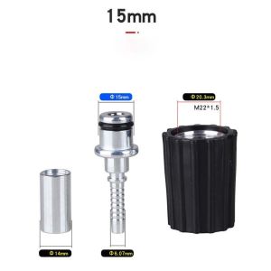 3Pcs Nepel Selang Jet Cleaner Adaptor Selang Jet Cleaner Untuk High Pressure Washer M22 X 15mm
