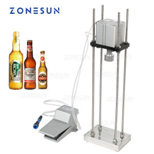 ZONESUN Capping Machine Pneumatic Semi-Automatic Beer Juice Soy Milk Drink Glass Bottle Cap Screwing Tool ZS-YG26