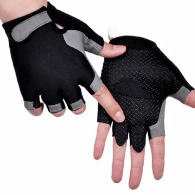 【COD&Fast Delivery】 Fingerless Half Finger Gloves Anti-slip Breathable Women Men Cycling Gloves Elastic Shock Gym Training Gloves Outdoor Sports