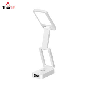 Thunlit Folding Study Lamp with Clock 5000mAh Rechargeable Portable Student Eye Protection Desk Lamp